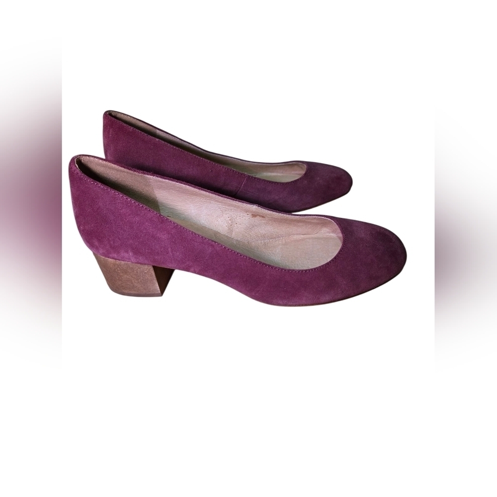 Madewell Burgundy Rounded toe heels pumps Women size 8 suede leather